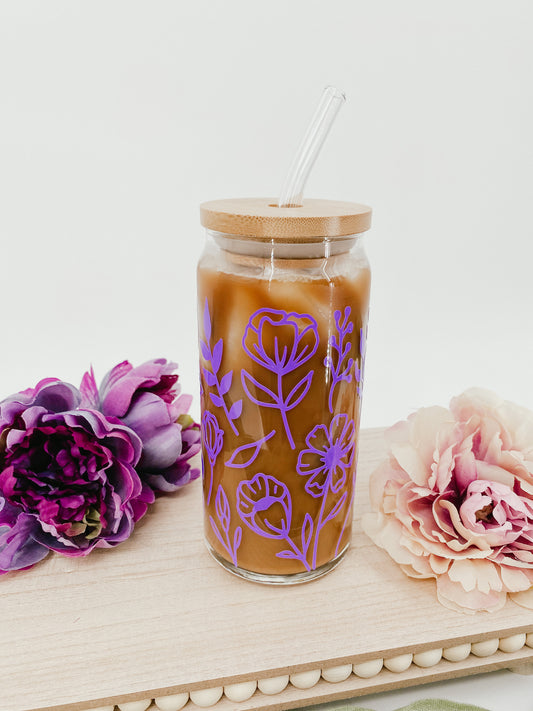 Wildflower Can Glass